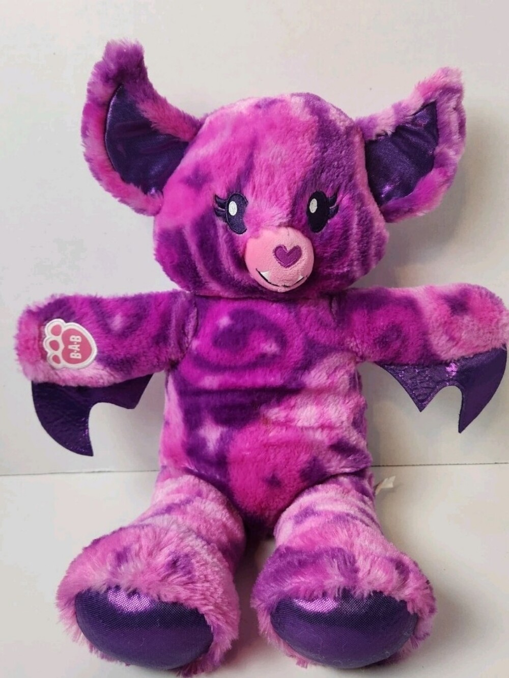 Build-A-Bear Midnight Shimmer Bat Pink Purple 16" Plush Stuffed Animal BABW Toy